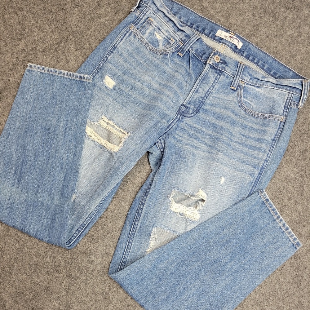Hollister Jeans Womens 7 Blue Denim Distressed Medium Wash Streetwear Casual
